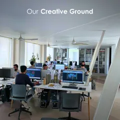 A wide view of our studio, our creative ground. The open layout and ample natural light create an environment where ideas can flow freely. It's here that we spend our days designing, drawing, and bringing our clients' visions to life.