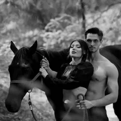 This portrait from a fashion collaboration highlights the striking combination of high fashion and the raw beauty of our horses.