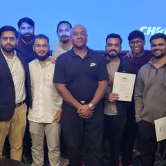 Pictured with fellow fitness professionals after completing the Technogym Performance Training course. Continuous learning is key.