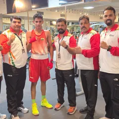 I am proud to have trained champions at every level. Here I am with Youth World Champion Sachin Siwach and my fellow coaches. My methods are proven to build not just fitness, but the skill and mindset of a competitive boxer.