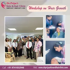 These images are from a workshop on Exosomes for Hair Growth. I am pictured with colleagues and demonstrating a technique, reflecting my commitment to both learning and sharing knowledge in the field.