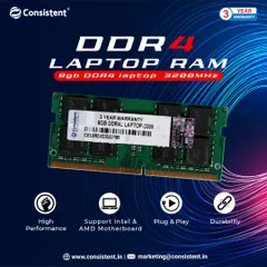 Give your laptop a speed upgrade with our 8GB DDR4 RAM. Running at 3200MHz, this module ensures effortless switching between applications and next-level multitasking, all while being a simple plug-and-play installation.
