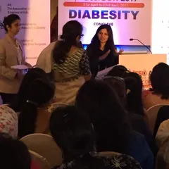 I am seen here presenting my research paper at the OSSICON 2017 'Diabesity' Conclave. My work focused on the comparative nutritional outcomes of different bariatric procedures, ensuring my guidance is always based on the latest evidence.