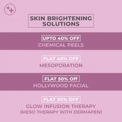 Our skin brightening solutions, including chemical peels, mesoporation, and the Hollywood Facial, are frequently featured in our special offers to help you achieve a radiant glow.
