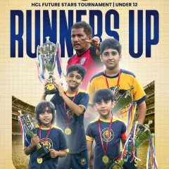 Securing the runners-up title at the HCL Future Stars Tournament. This moment represents our U-12 team's resilience, hard work, and the spirit of fighting together until the final whistle. Every tournament is a step forward in our journey.