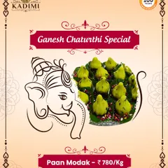 Our Paan Modak is a unique and royal offering for Ganesh Chaturthi, crafted with love and the refreshing flavour of paan.