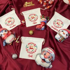 Straight from Santa's workshop. Our personalised Christmas plush ornaments and goodie bags are perfect for decorating your tree or giving as party favors.
