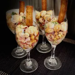 Here is a makhana chaat I prepared for guests, served in wine glasses for a fun presentation. The fox nuts are roasted in desi ghee and mixed with spices, nuts, and a little grated cheese for extra protein.