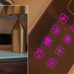 For this installation, the client chose a vibrant pink backlighting for the icons. This demonstrates the range of personalization we offer to ensure the technology feels like a natural part of your home's design.