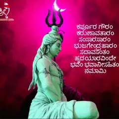 This sacred Shiva mantra, "Karpoora Gauram Karunavataram," is a prayer that describes his pure and compassionate nature. Chanting it brings peace and helps one feel the divine presence of Lord Shiva.