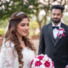 A vision of grace, love, and faith. This Christian bride's look was created without a trial, showcasing a soft glam style that's perfect for her white gown.