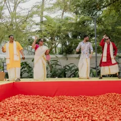 We believe in traditions with a twist. For this Haldi, we brought the spirit of Spain's La Tomatina festival to a classic Indian ceremony, creating a joyous, unforgettable celebration filled with laughter, energy, and a whole lot of tomatoes.