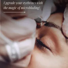 A close-up of a microblading procedure. I ensure the highest standards of hygiene and use expert techniques to create beautiful, semi-permanent brows.