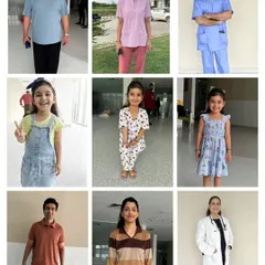 A collage of the diverse cast I worked with during the Medanta shoot. I provided natural, camera-ready makeup for men, women, and children, tailoring the look to each individual.