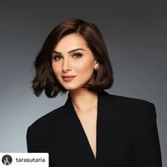 Tara Sutaria rocking a chic, short bob. This look showcases our versatility in cutting and styling, creating a look that is both modern and timelessly elegant.