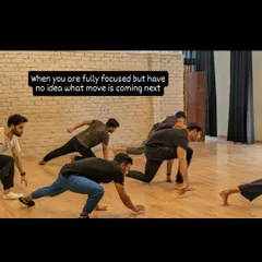 When you are fully focused but have no idea what move is coming next. The struggle is real, but always fun.