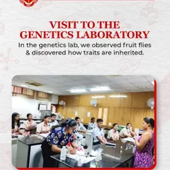 A visit to the Genetics Laboratory during a field trip. Here, our senior biology students observe fruit flies to understand how traits are inherited, bridging textbook knowledge with practical science.