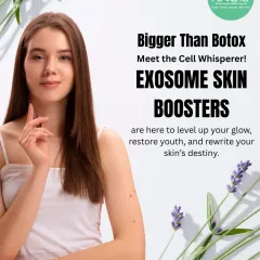 Exosome skin boosters are the "cell whisperer," working on a deeper level than Botox to restore youth and rewrite your skin's destiny by stimulating natural repair processes.