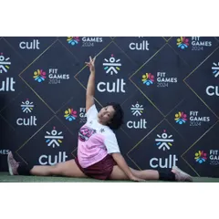 Having some fun with a split at the Cult Fit Games 2024. It's always great to be part of community events that celebrate fitness and movement.