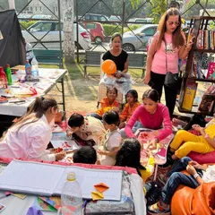 Our stall at the Kukdukoo kids art fest was buzzing with activity. It was wonderful to see so many children and parents engage with our books and crafts.