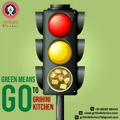 A fun graphic for my kitchen. When you see green, it means go to Grihini Kitchen for delicious food!
