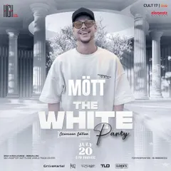 The artist poster for The White Party featuring international DJ Mott. We bring in global talent to headline our signature themed events, reinforcing their premium status.