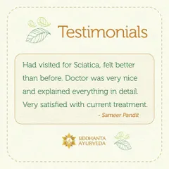 For conditions like Sciatica, a clear understanding of the treatment is key. I am glad that my detailed explanation and personalized care helped Sameer Pandit feel better and satisfied with his healing progress.