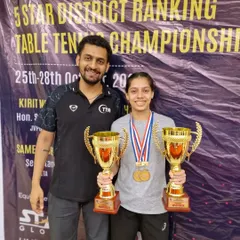As a coach, moments like these are everything. Standing with Ananya Chande after she won a double crown, becoming the district champion in both the U-19 and Women's categories. My role is to provide mentorship that translates into victories like this.