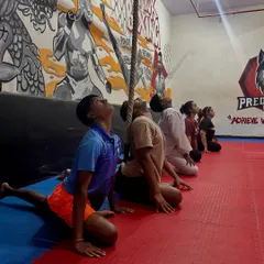 Get stronger and more flexible step by step. This upward-facing stretch, part of our cool-down routine, helps to open up the chest and improve spinal mobility.