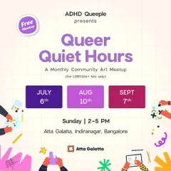 We are a proud and safe space for the LGBTQIA+ community. Events like Queer Quiet Hours are a regular part of our calendar, offering a gentle, no-pressure environment for folks to rest, create art, and simply be in soft, supportive company.