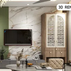 From a bare wall to a detailed plan. This 3D render shows how I visualized the TV unit, fluted panels, and the traditional mandir for the 'House in the Hills' project. This step ensures every detail is perfect before we start building.