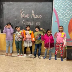 Our Read Aloud Competition group, full of confident and happy readers. This event helps children practice public speaking and share their love for stories.