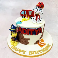 For the little heroes, we present this action-packed Paw Patrol cake. Featuring hand-crafted, detailed figurines of Chase and Marshall complete with a fire truck, this cake shows our dedication to bringing popular cartoon characters to life with precision and personality.