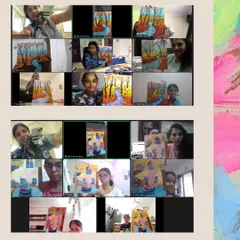 This is what our online acrylic painting course looks like. We're so glad to connect with so many enthusiastic students from different places, all sharing a passion for art.