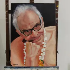 The finished commission of a portrait of an old man, ready to be shipped to its new home in Bangalore. I actually went back and improvised this piece because I wasn't fully satisfied, and I'm much happier with this final version.