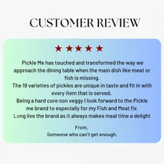 This is why we do what we do. We are so grateful for reviews that tell us how our pickles have become a delightful staple at the dining table.