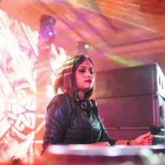 In the zone at The Ritz-Carlton, Bangalore. This shot captures my focus while playing for a massive event with an all-female lineup. I bring a professional setup and a deep library of tracks, perfect for high-end events and festivals that demand quality sound.