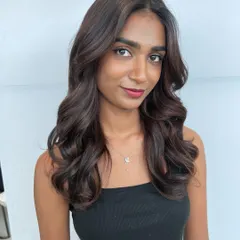 A frontal view of the Matryoshka balayage, framing the face beautifully. This technique is something we teach in our advanced hair color courses.