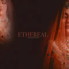 An ethereal and artistic bridal portrait. The use of veils and soft lighting creates a dreamy and mysterious mood, highlighting the bride's delicate features.
