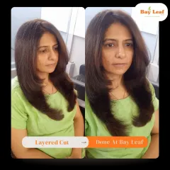 This classic layered cut is perfect for adding dimension and movement to long hair. We shaped the hair to frame the face beautifully, resulting in a soft, feathered look that is easy to maintain.