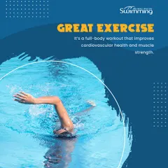 Swimming is a great exercise because it's a full-body workout that improves cardiovascular health and muscle strength without putting stress on your joints.