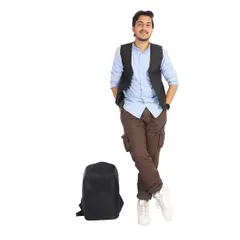 A full-length portfolio shot with a prop, demonstrating the model's versatility.
