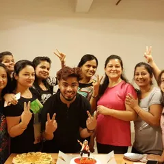 Another celebration with my wonderful students. We had cake, pizza, and lots of laughs. This is the community and support system you become a part of when you join my classes.