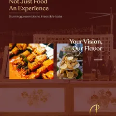 Not just food, an experience. Our stunning presentations and irresistible taste come together to bring your vision to life, as seen in this buffet setup.