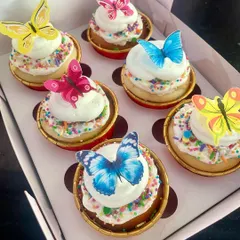 How cute are these custom butterfly cupcakes? We love adding a touch of whimsy to our creations, perfect for birthdays and special themed parties.