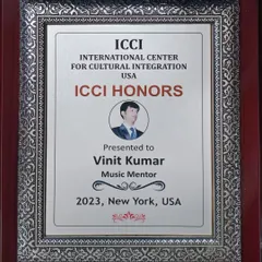 I was deeply honored to be awarded the title of "Music Mentor" by the International Center for Cultural Integration (ICCI), New York, USA. I am grateful for this recognition and thank my students and supporters for being part of this journey.