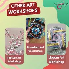 Beyond resin, I offer a variety of other art workshops to spark your creativity. This includes tactile Texture Art, meditative Mandala painting, and the traditional Indian craft of Lippan Art, ensuring there's something for every artistic taste.