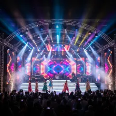 We bring the energy with high-impact Sangeet stages complete with professional trussing, dynamic LED screens, and concert-level lighting. This setup is perfect for accommodating live bands and dance performances, ensuring your Sangeet night is an electrifying celebration.