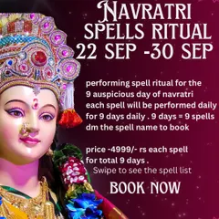 During the nine auspicious days of Navratri, the universe is buzzing with divine energy. I offer a special 9-day spell package, performing a unique ritual each day to supercharge your manifestations for love, money, or success.