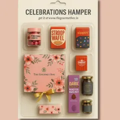 I love playing with fun trends. This image reimagines one of my celebration hampers as a mini toy collectible, showing off the cute, toy-like versions of the gourmet products inside.